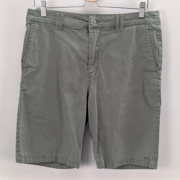 O’Neill Men's Standard Fit Twill Chino Shorts, Casual Summer Olive Green Size 30 - Picture 1 of 13